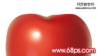 ps鼠繪高光質感帶綠葉子的紅蘋果_webjx.com