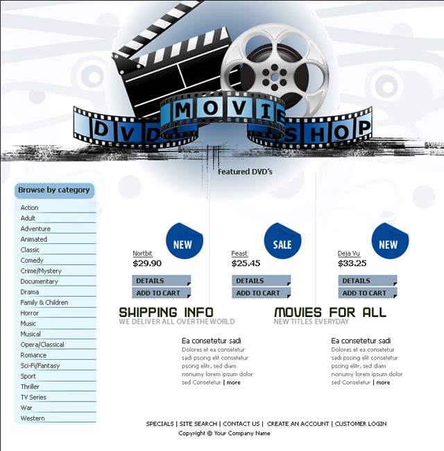 photoshop制作dvd電影商店網站模板 24