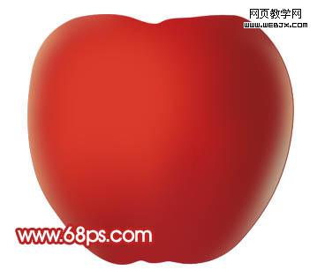 ps鼠繪高光質感帶綠葉子的紅蘋果_webjx.com