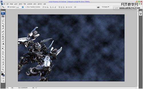 photoshop合成:獨特的變形金剛海報_網頁設計02
