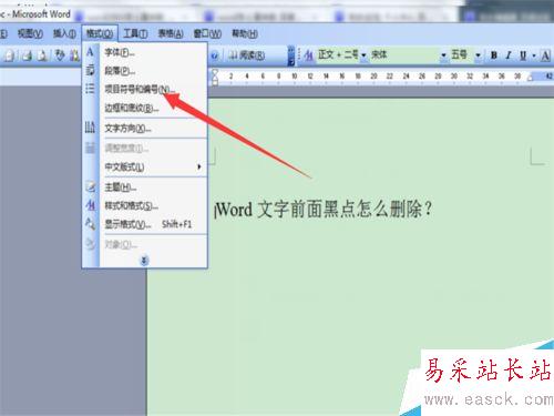 word文字前面的黑點怎么設置？