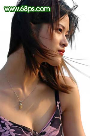 photoshop教程:美白和修復mm頭發