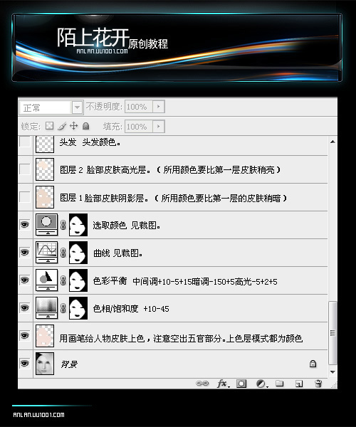 photoshop黑白照片變人面桃花面孔