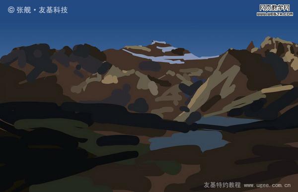 ps+友基繪影ⅱpf8080繪制山水風景圖片_網頁設計