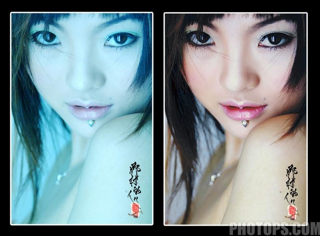 photoshop曲線調色:偏藍色照片恢復正常_webjxcom