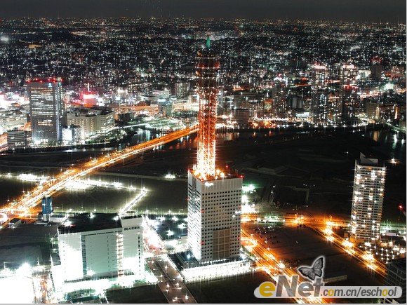 photoshop教程:制作閃亮燈光的城市夜景_webjx.com