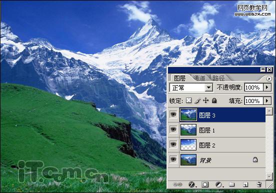 photoshop照片合成教程:夢幻雪山-網頁設計