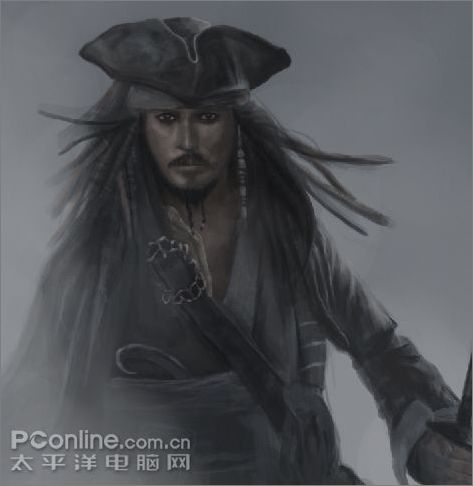 photoshop手繪《加勒比海盜3》杰克船長_網頁設計webjx.com網絡整理
