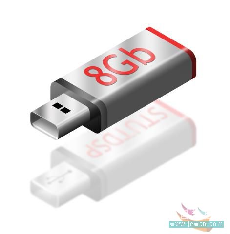 photoshop詳細繪制質感8gb的u盤_webjx.com