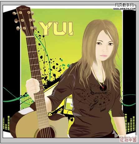 photoshop繪制仿矢量女歌手yui