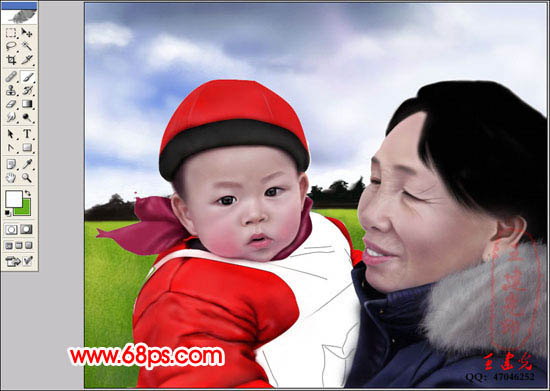 photoshop鼠繪教程:抱可愛寶寶的老奶奶_webjx.com