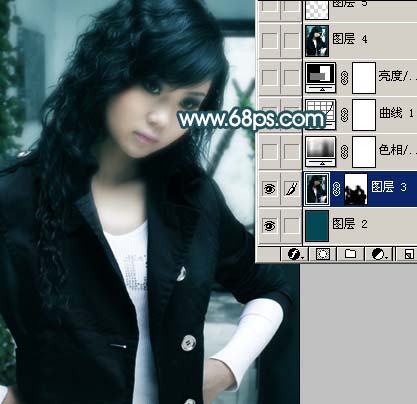 photoshop照片調色:青色調mm照片