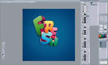 photoshop扭曲變換制作時尚3d特效字