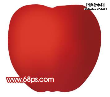 ps鼠繪高光質感帶綠葉子的紅蘋果_webjx.com