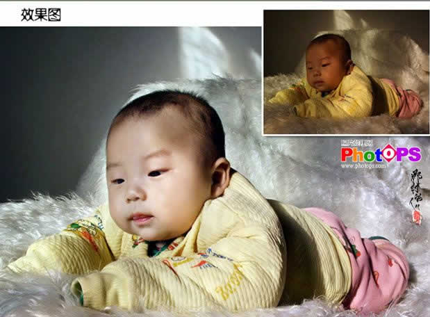 ps調色教程:發黃的小寶寶照片調清晰_webjx.com