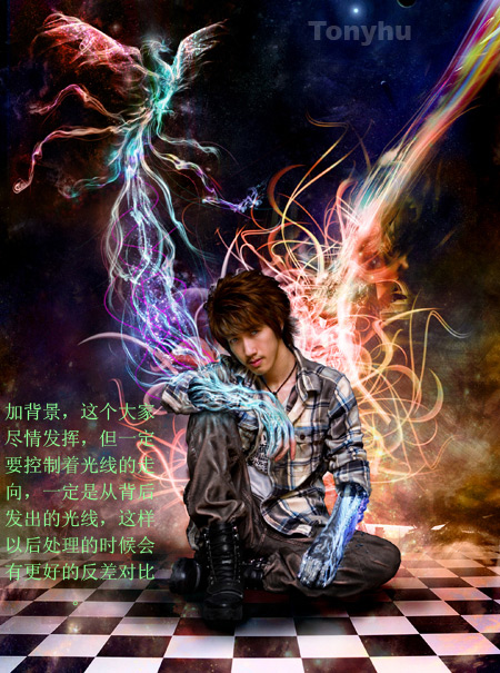 photoshop照片合成:光影鳳凰戰士_webjx.com