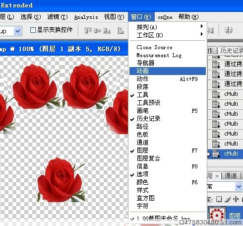 photoshop制作另類的紅玫瑰花動畫_webjx.com