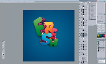 photoshop扭曲變換制作時尚3d特效字