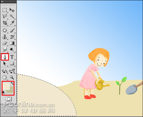 photoshop cs4繪制矢量312植樹節卡通宣傳畫