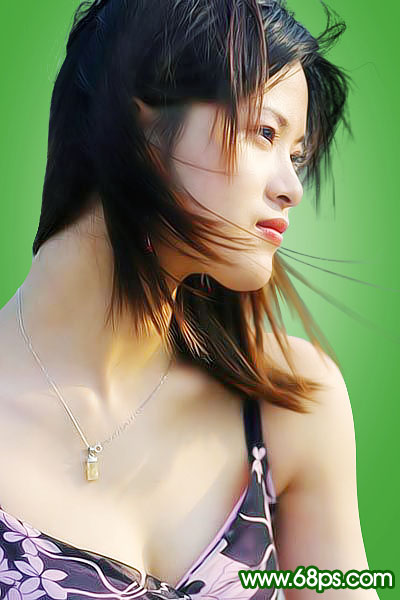 photoshop教程:美白和修復mm頭發