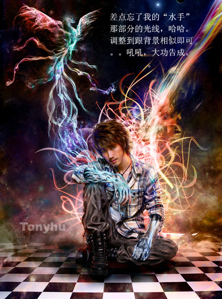 photoshop照片合成:光影鳳凰戰士_webjx.com