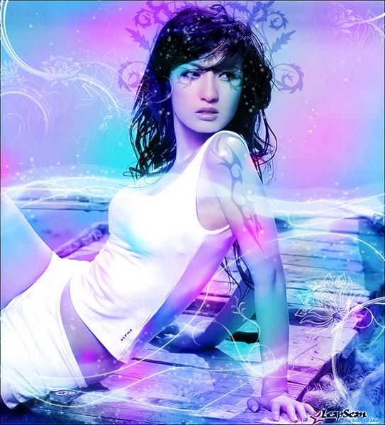 photoshop筆刷打造炫彩妹妹_webjx.com