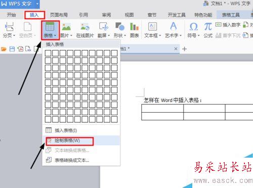 怎樣在Word中插入表格