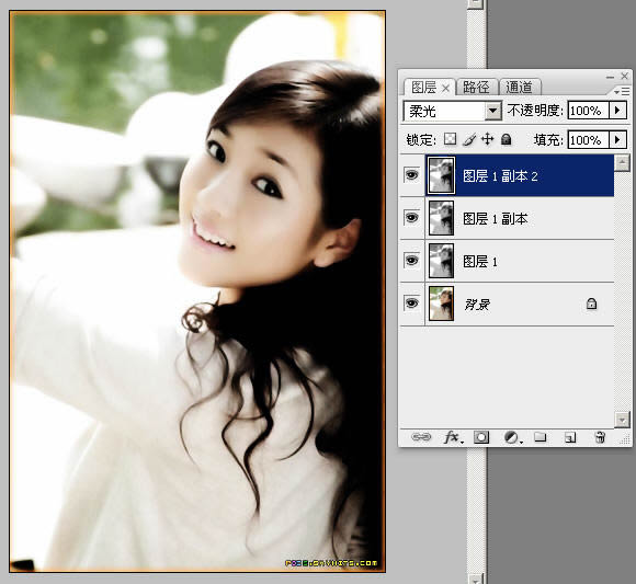 photoshop簡單為mm做美白和裝飾效果_網頁設計webjx.com轉載
