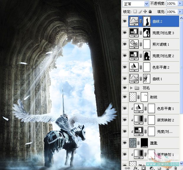 photoshop圖片合成教程:天使圣靈騎士出征