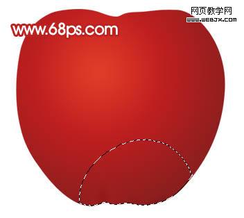 ps鼠繪高光質感帶綠葉子的紅蘋果_webjx.com