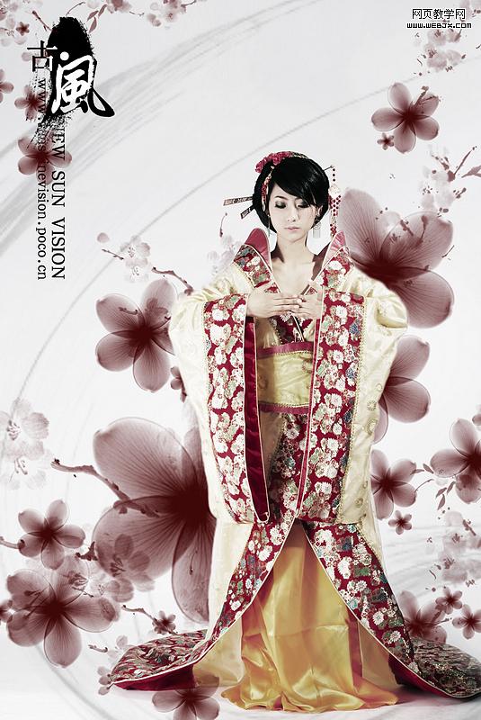 古風 美女與水墨畫的完美融合