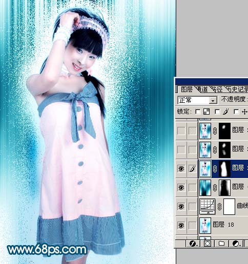 photoshop為照片添加時尚藍色紋理背景_webjx.com