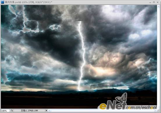 photoshop打造暴風雨效果