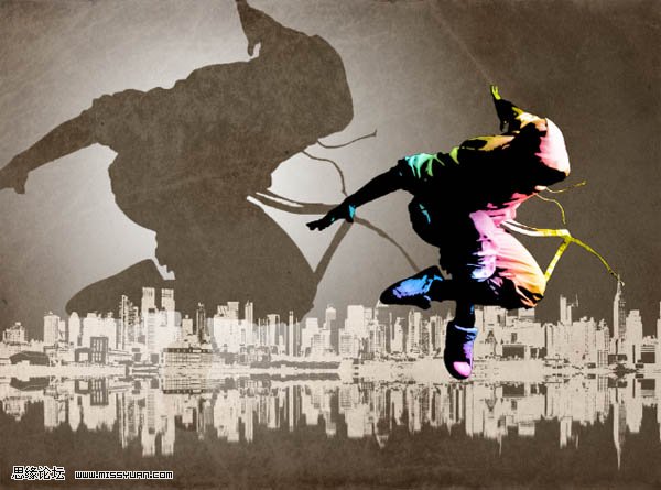 photoshop合成:城市與音樂合成街舞海報_webjx.com