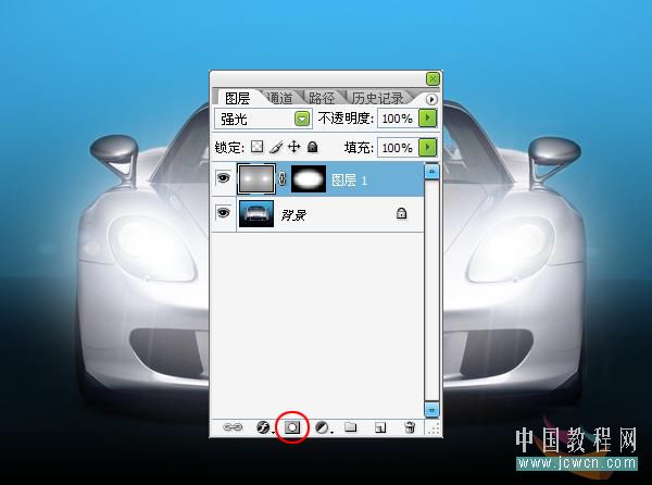 photoshop實例教程:制作汽車氙氣燈光效果圖-網頁設計