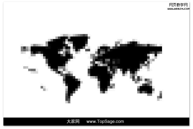 ps教程:制作漂亮的數碼點陣構成的世界地圖_webjx.com