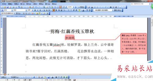 如何在word中插入正確的注解