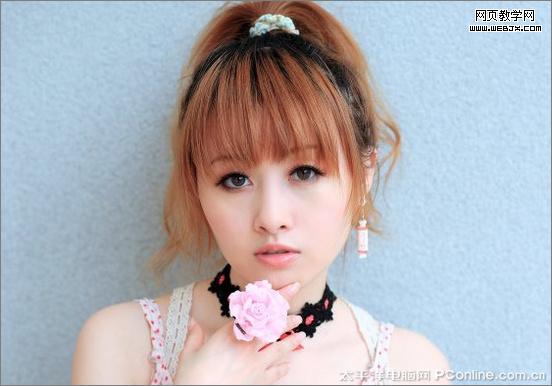 photoshop美化教程:調出粉嫩可人的mm照