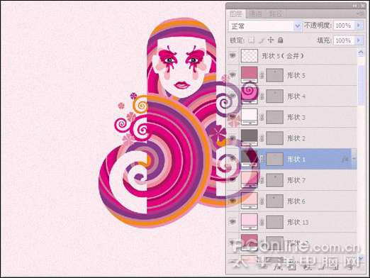 photoshop cs4繪制時尚女性主題視覺