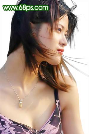 photoshop教程:美白和修復mm頭發