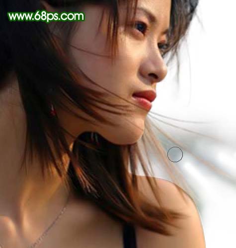 photoshop教程:美白和修復mm頭發