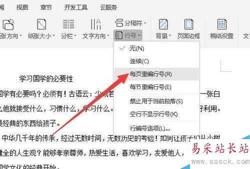 wps2019文檔怎么顯示行號？wps2019行號顯示教程