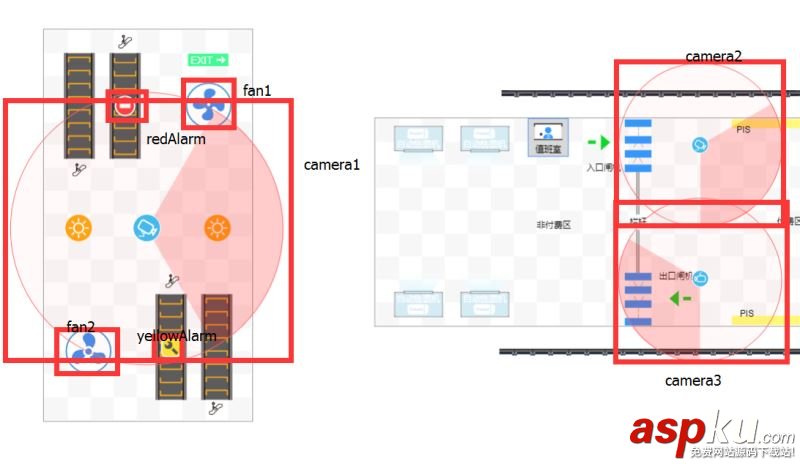html5,canvas,商場監控