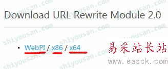 選擇URL重寫工具插件的系統版本