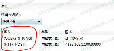條件輸入字符串的值為服務器變量