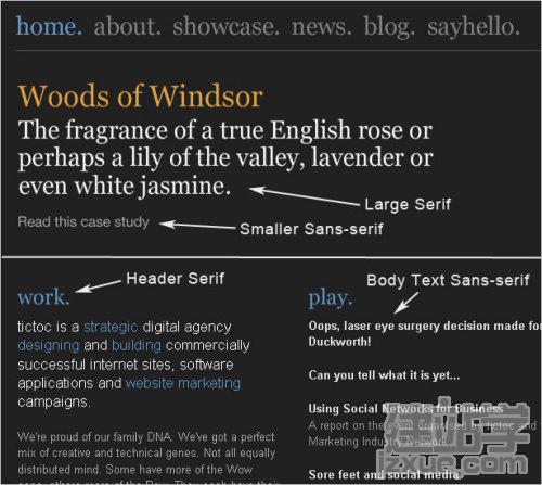 serif and sans-serif