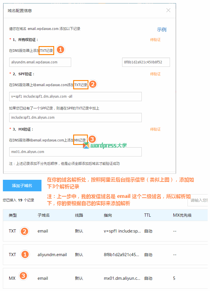 WordPress 使用阿里云郵件推送實現SMTP發送郵件