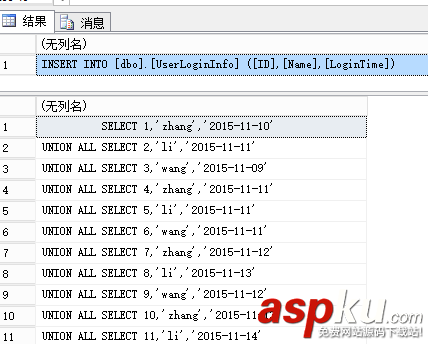 SQL Server中數據行批量插入腳本的存儲實現
