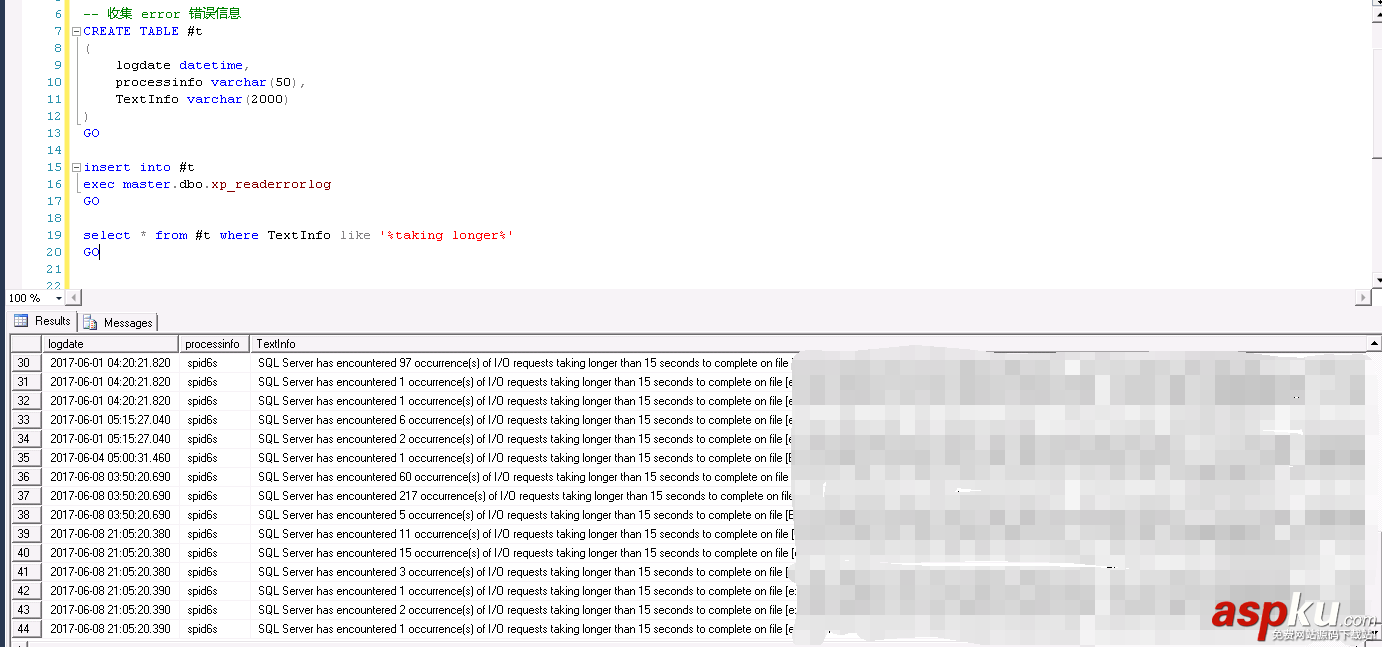 sqlserver,磁盤請求超時,833錯誤