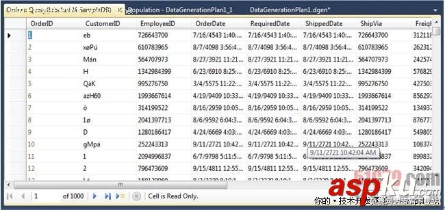 如何使用Visual Studio 2010在數據庫中生成隨機測試數據